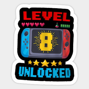 8th Birthday Level 8 Video Birthday Sticker